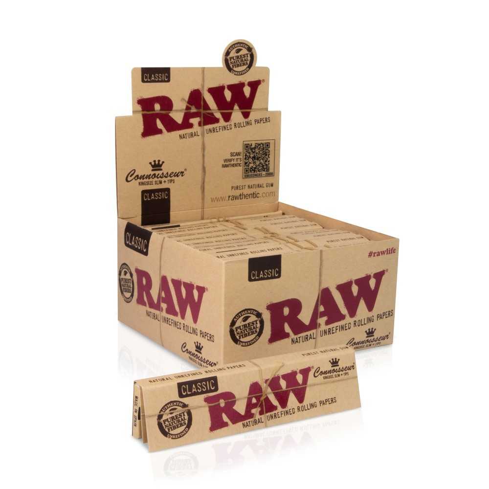 Scatola Raw Slim Connoisseur + Tips (cartone) RAW Foglio di laminazione