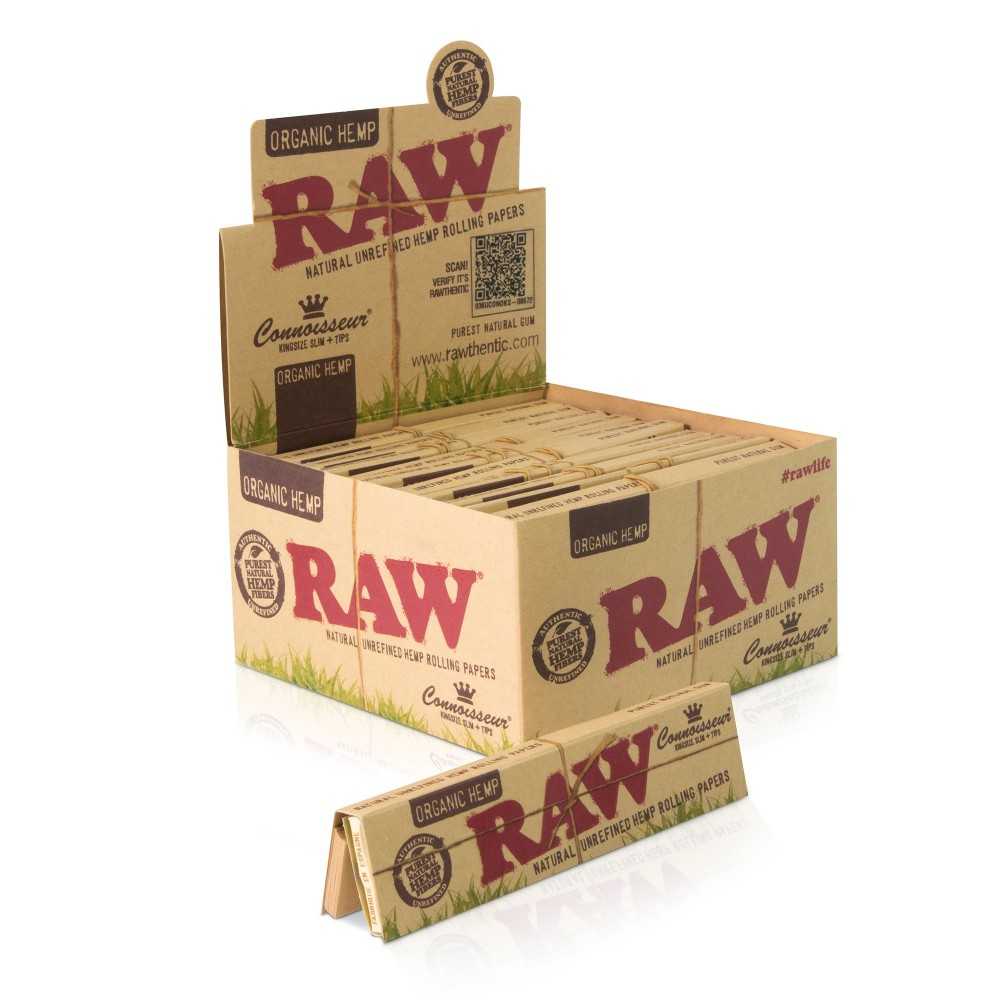 Raw Slim Organic Connoisseur + Tips RAW Blatt zum Rollen